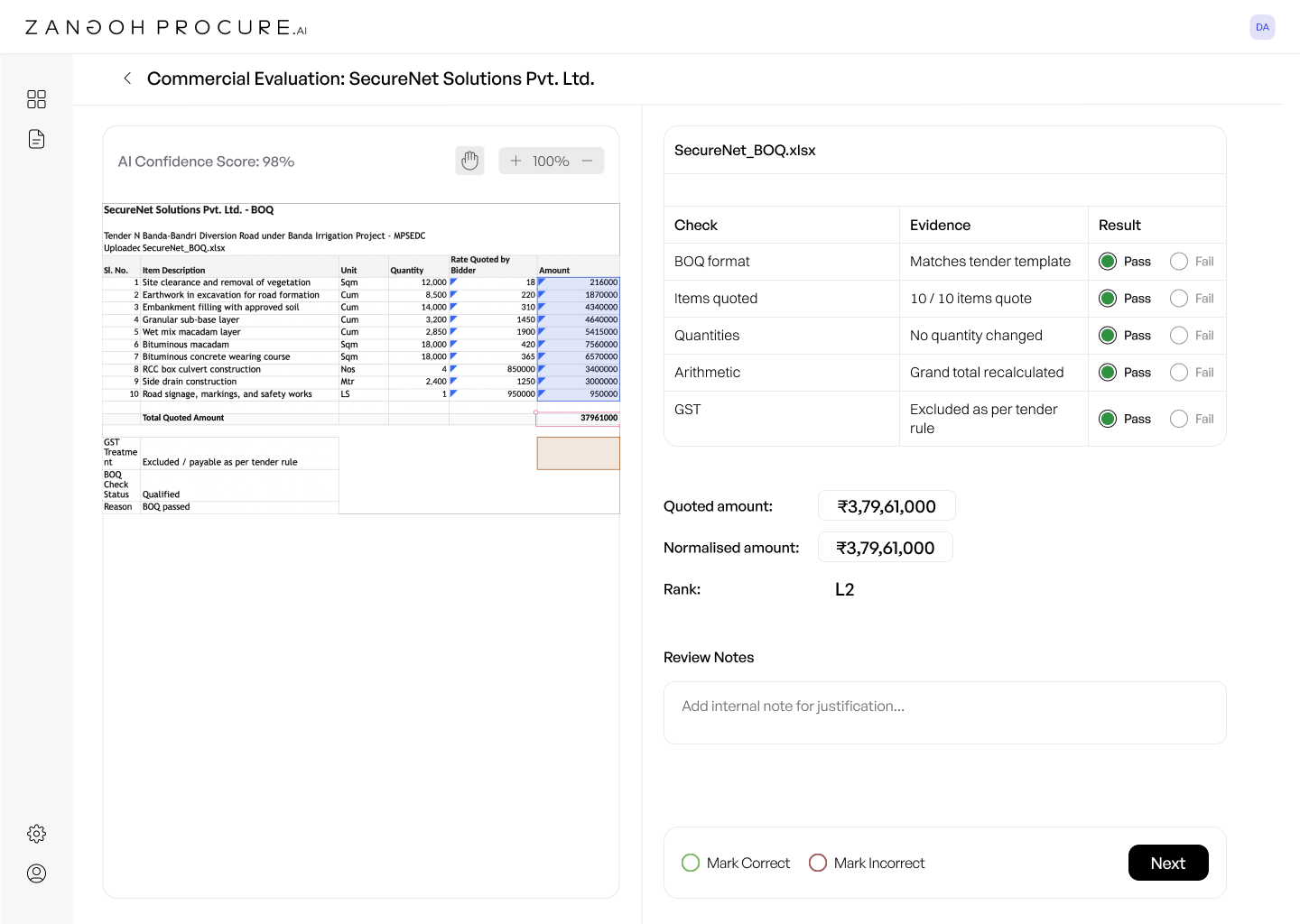 Commercial Evaluation