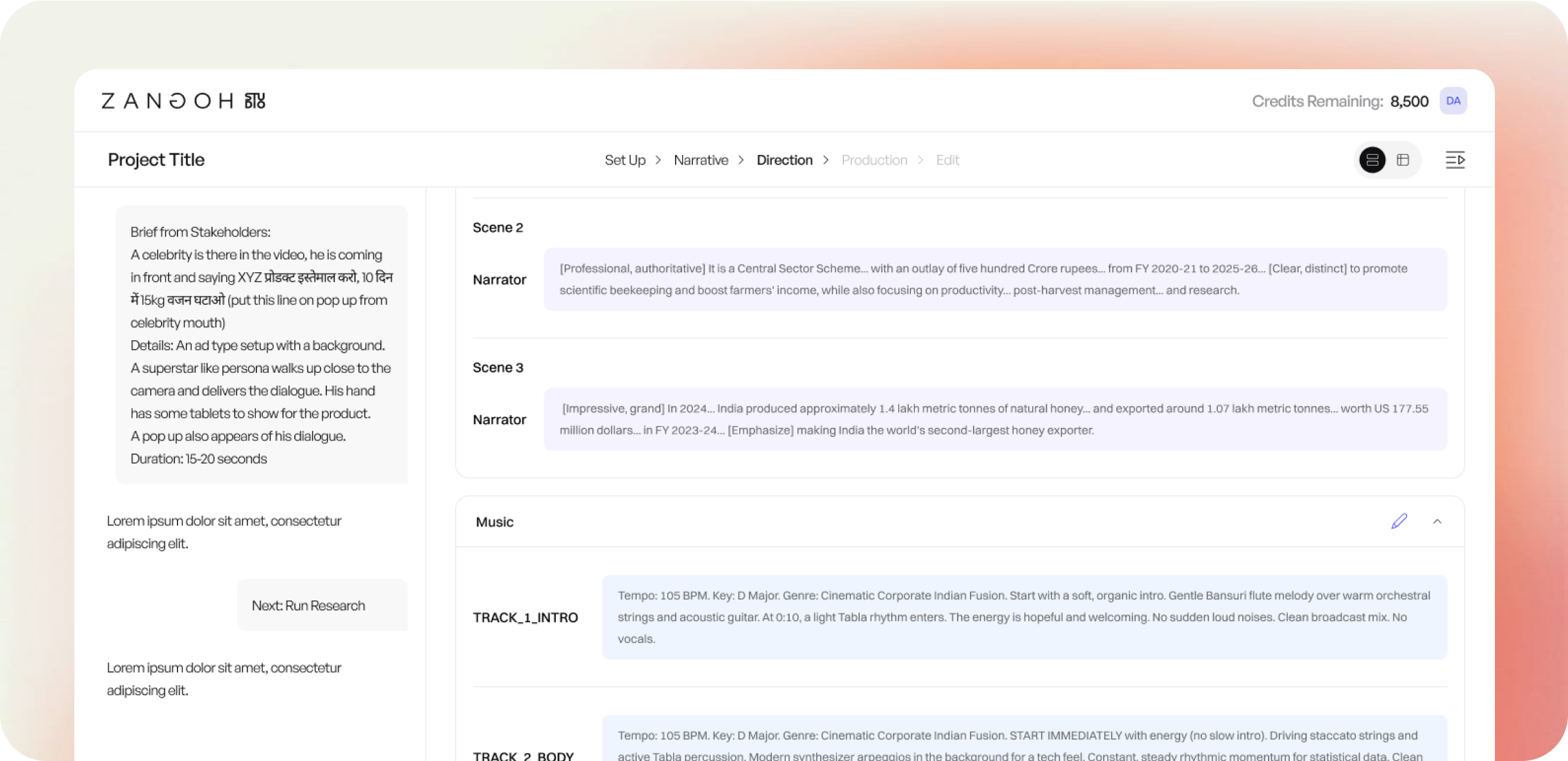 Zangoh Studio Director Workflow Dashboard